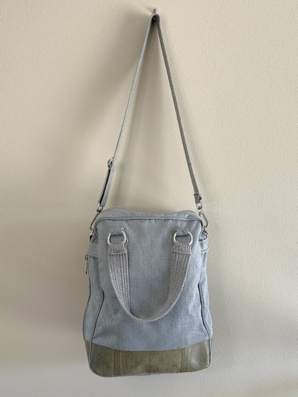 Adidas by Stella McCartney Canvas Expandable Convertible Tote Bag, Gray - Picture 4 of 16